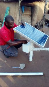 Solar street lights in the Gamba witches camp in northern region